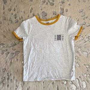 Vans Kids Light Gray Tee with Mustard Trim